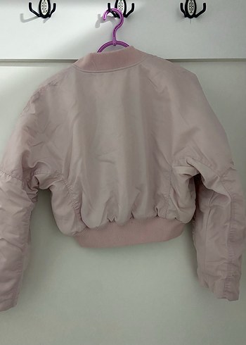 Pembe Kısa Fermuarlı Kadın Ceket - Görsel 2