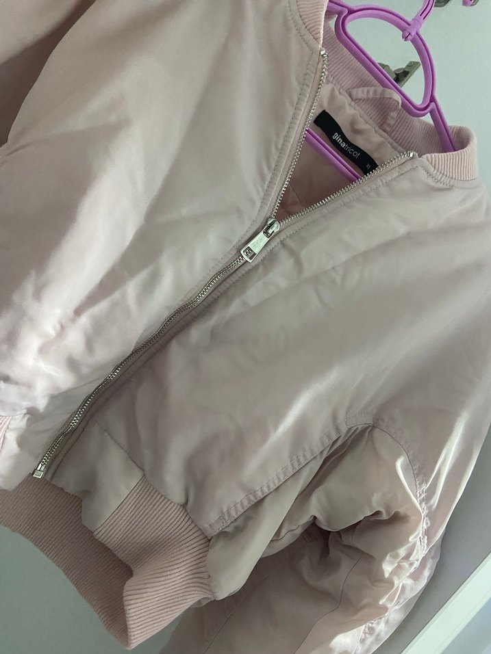 Pembe Kısa Fermuarlı Kadın Ceket - Görsel 5