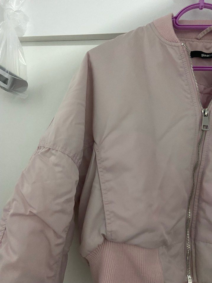 Pembe Kısa Fermuarlı Kadın Ceket - Görsel 4