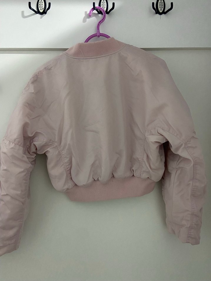 Pembe Kısa Fermuarlı Kadın Ceket - Görsel 2