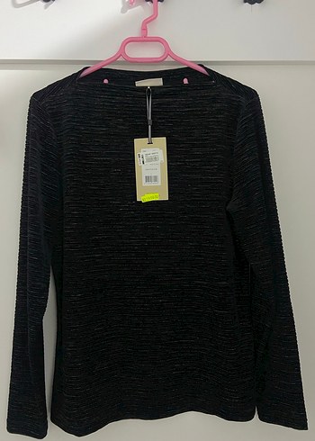 Siyah Desenli Uzun Kollu Örme Kadın Kazak - Görsel 2