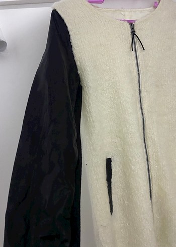 Beyaz Kürklü Kadın Ceket - Görsel 3