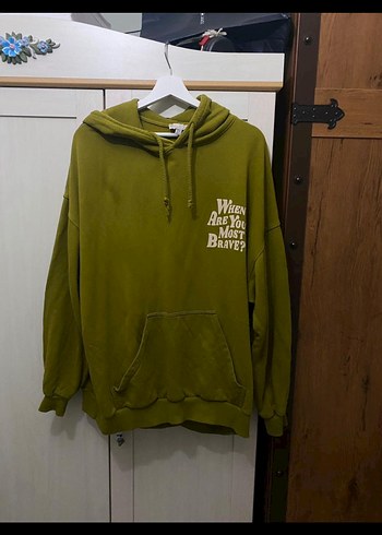 Kapüşonlu Haki Sweatshirt Kadın