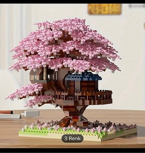  Beden Işıklı Japon kiraz çiçeği sakura ağacı lego yapı blokları