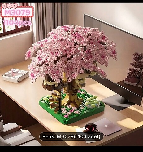 Diğer Işıklı Japon kiraz çiçeği sakura ağacı lego yapı blokları