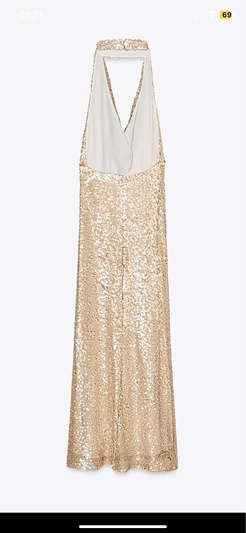 xs Beden Zara payetli midi elbise