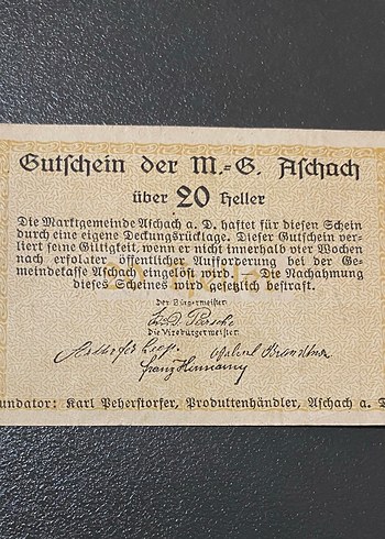 1920 Avusturya Notgeld