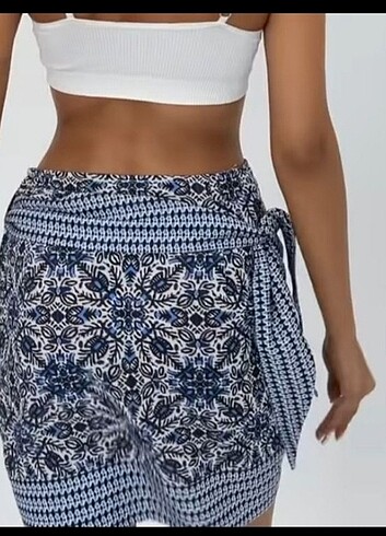 Zara baglamali etek tam açılan pareo etek