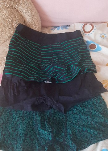 Defacto Uclu Yesil Lacivert Boxer Seti Xl Beden