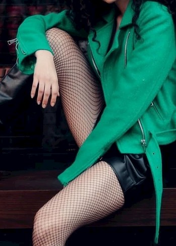 yeşil yünlü kısa çeket - Görsel 4