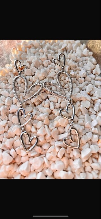 Kalpli sallantılı silver küpe