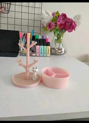 Kedi desenli takı kutusu