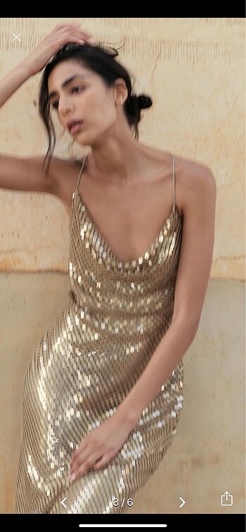 xs Beden Zara payetli elbise