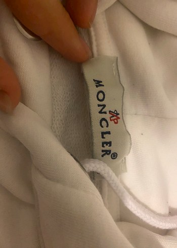 m Beden Moncler Beyaz Kapüşonlu Sweatshirt
