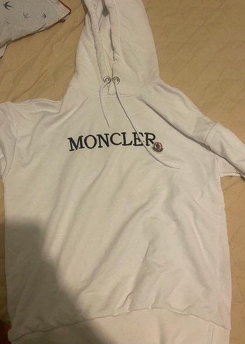 Moncler Beyaz Kapüşonlu Sweatshirt