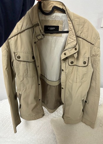 Bej Erkek Keten Kemerli Ceket - Görsel 3