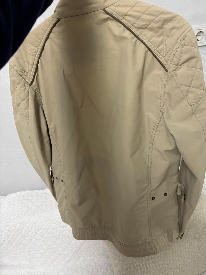 Bej Erkek Keten Kemerli Ceket - Görsel 4