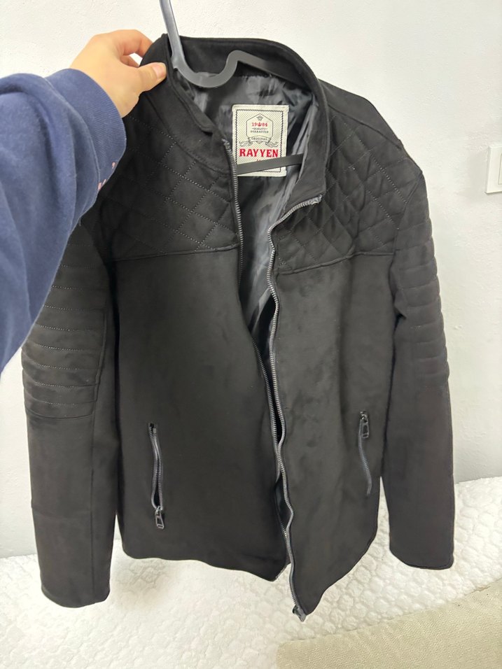 Erkek Siyah Fermuarlı Biker Ceket - Görsel 3