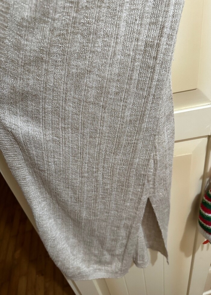 Sütlü kahve uzun triko hırka - Görsel 3