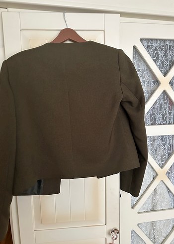 Haki Yşeil Kadın Midi Blazer Ceket - Görsel 4
