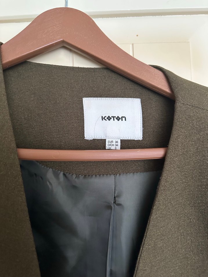 Haki Yşeil Kadın Midi Blazer Ceket - Görsel 2