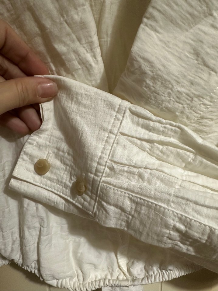 Beyaz Midi Belden Kemerli Kadın Gömlek - Görsel 3