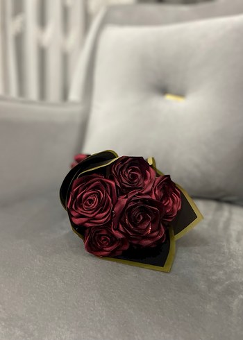 Koyu Bordo Gül Buketi - Görsel 5