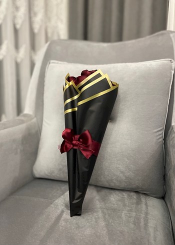 Koyu Bordo Gül Buketi - Görsel 4