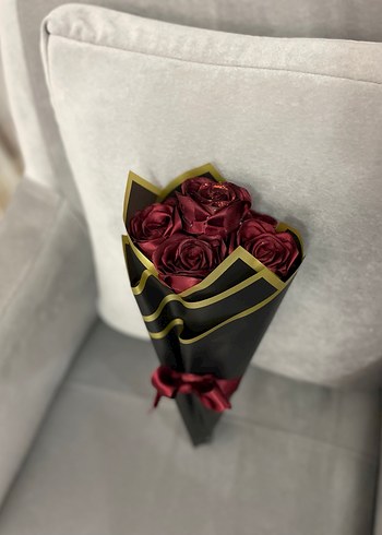 Koyu Bordo Gül Buketi - Görsel 2