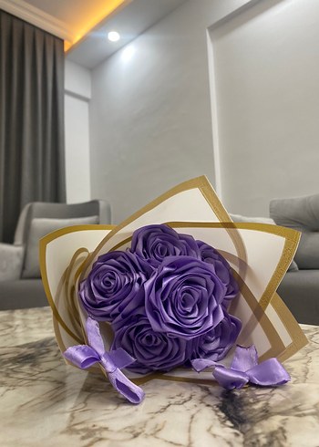 Lila Kurdeleli Bohem Çiçek Aksesuarı - Görsel 3