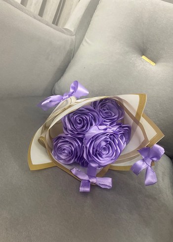 Lila Kurdeleli Bohem Çiçek Aksesuarı - Görsel 5