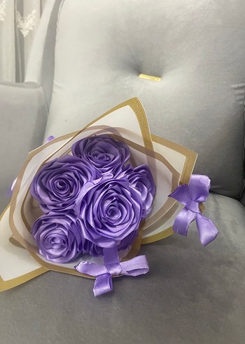 Lila Kurdeleli Bohem Çiçek Aksesuarı - Görsel 2