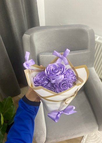 Lila Kurdeleli Bohem Çiçek Aksesuarı - Görsel 4