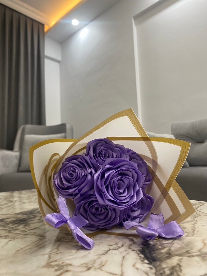 Lila Kurdeleli Bohem Çiçek Aksesuarı - Görsel 3