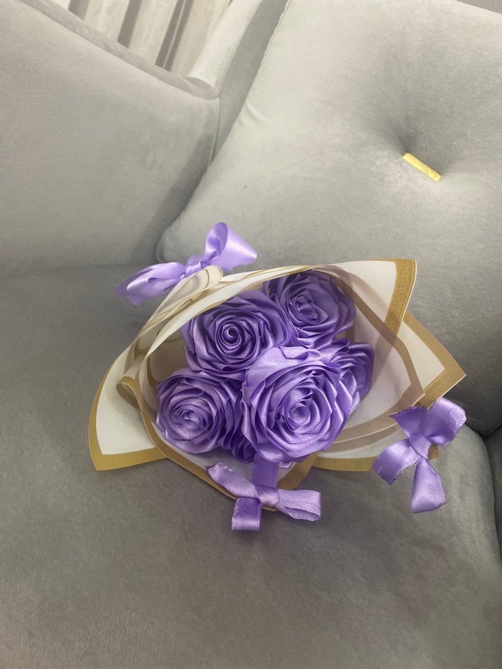 Lila Kurdeleli Bohem Çiçek Aksesuarı - Görsel 5