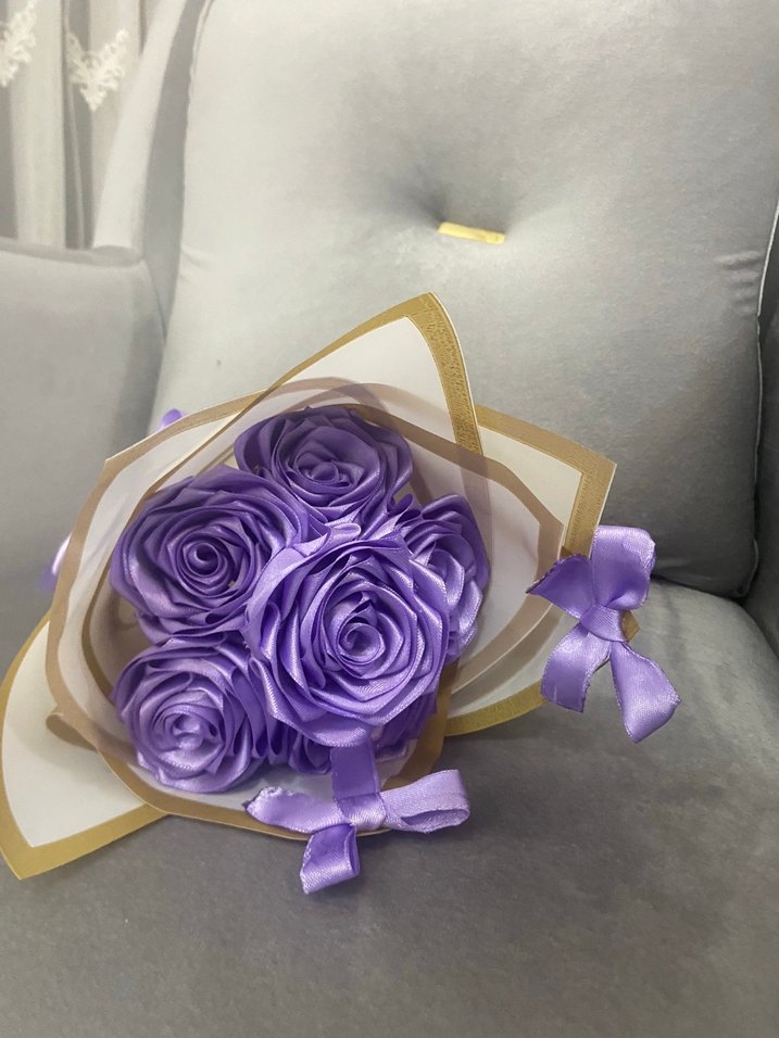 Lila Kurdeleli Bohem Çiçek Aksesuarı - Görsel 2