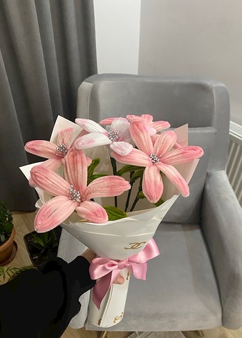 Pastel Pembe Yapay Çiçek Buketi - Görsel 2