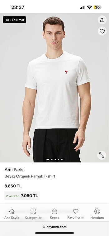 Ami paris organik t-şöhret