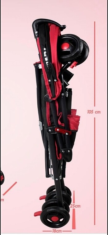 Katlanabilir baston Soo byby marka bebek  arabası - Görsel 5