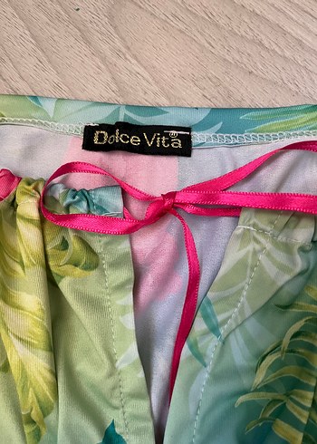 Turkuaz Pastel Desenli deniz  Elbisesi - Görsel 3