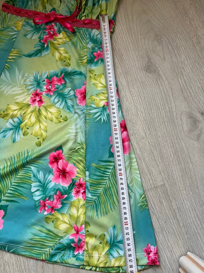 Turkuaz Pastel Desenli deniz  Elbisesi - Görsel 5