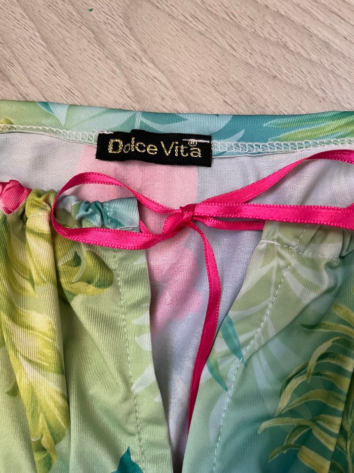 Turkuaz Pastel Desenli deniz  Elbisesi - Görsel 3