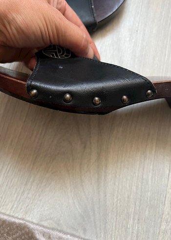 Orijinal Louıs  FERAUD Kahverengi Dolgu Topuklu Kadın Terlik - Görsel 4