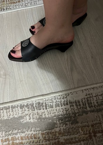 Orijinal Louıs  FERAUD Kahverengi Dolgu Topuklu Kadın Terlik - Görsel 9