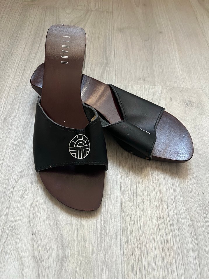 Orijinal Louıs  FERAUD Kahverengi Dolgu Topuklu Kadın Terlik - Görsel 3