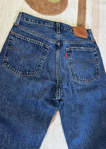 26 Beden Düğmeli Mavi Denim Kadın Jean