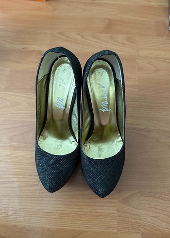 Diğer Siyah Yılan Desenli Stiletto Topuklu Kadın Ayakkabı