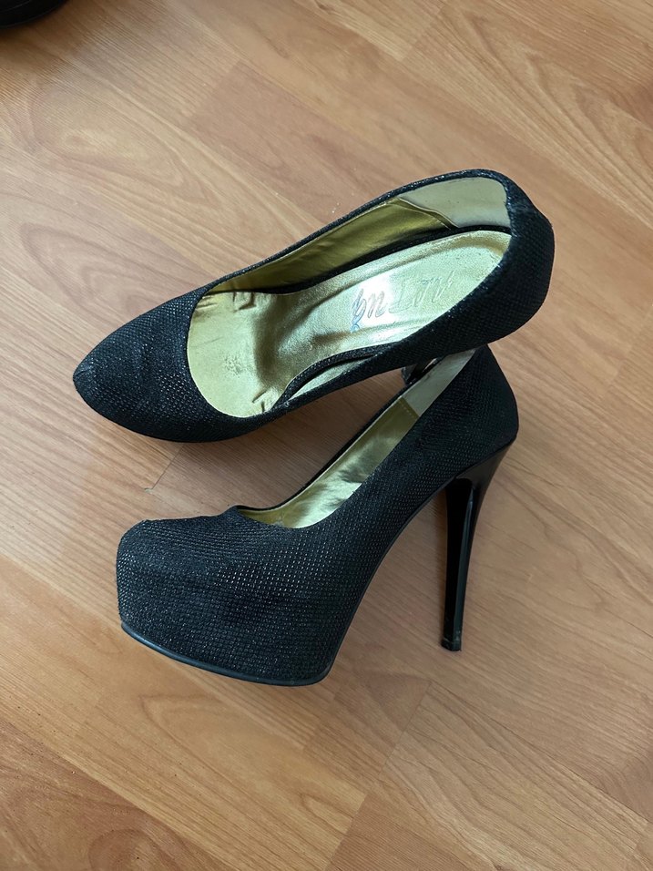 Siyah Yılan Desenli Stiletto Topuklu Kadın Ayakkabı - Görsel 2