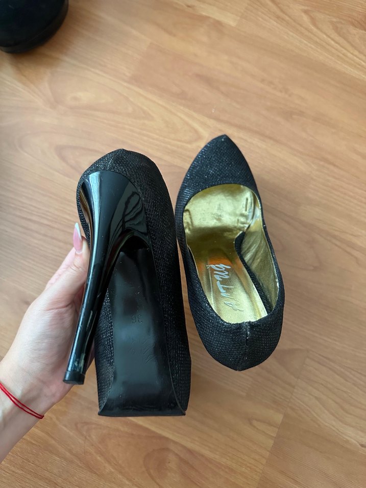 Siyah Yılan Desenli Stiletto Topuklu Kadın Ayakkabı - Görsel 3