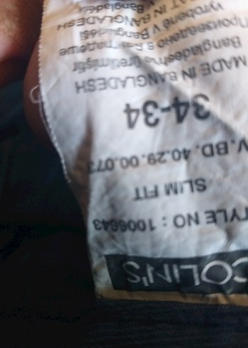 34 Beden erkek pantolon
